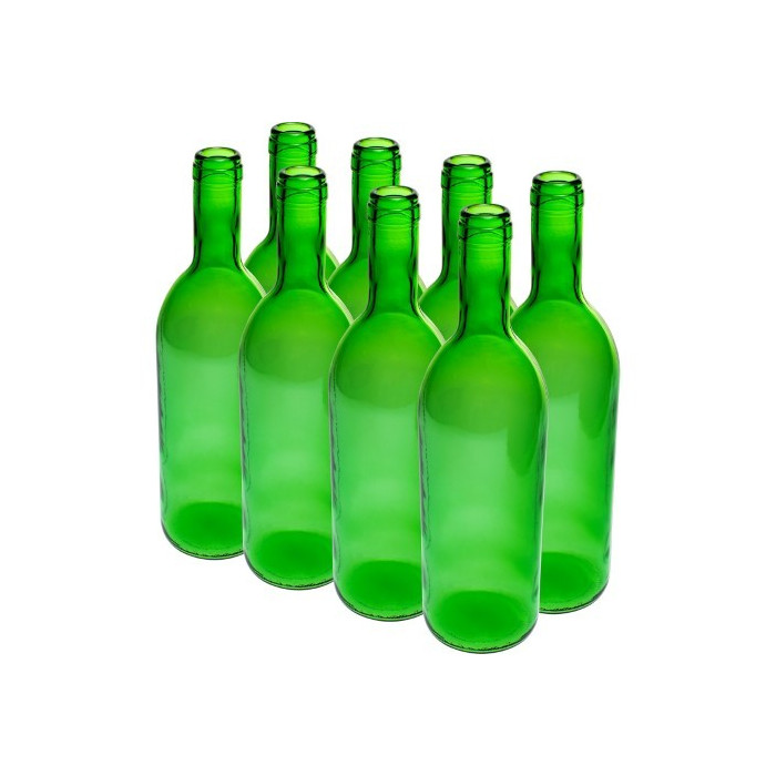 BROWIN Butelka na wino 0,75 l - zgrzewka  8szt. - zielona