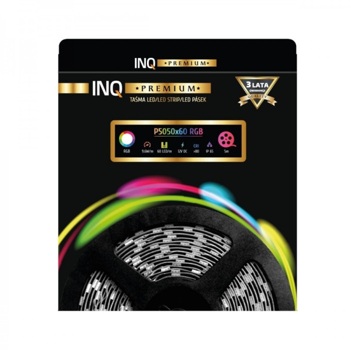 INQ Taśma LED P5050x60 9,6W RGB IP65  RA80 5m