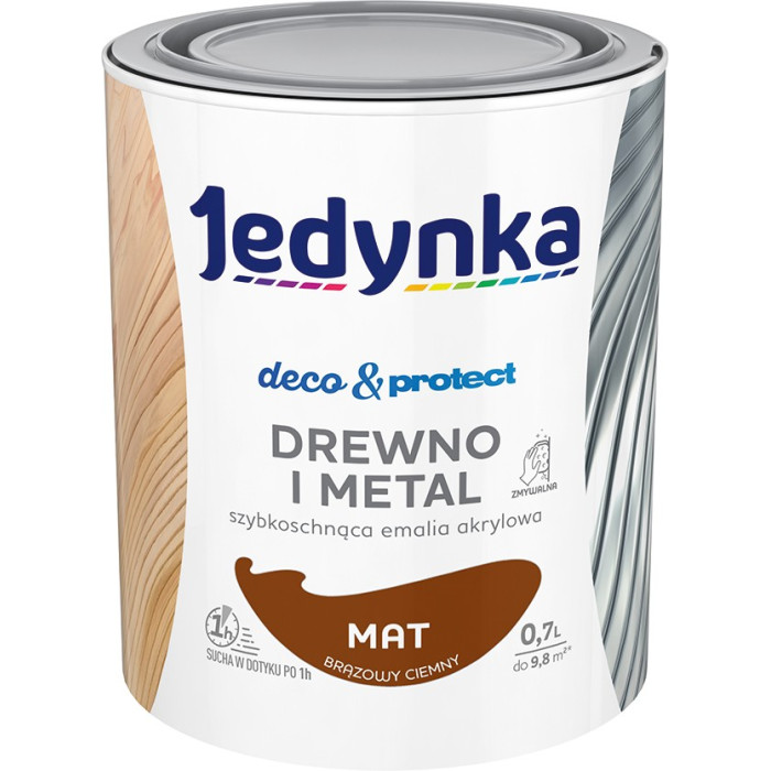 Jedynka Deco&Protect Mat Brąz.Ciem. 0,7L Drewno i Metal