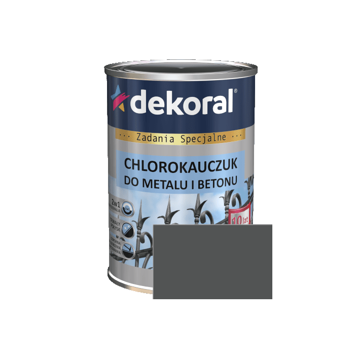 DEKORAL CHLOROKAUCZUK STRONG SZARY ŚREDN I 0,9L