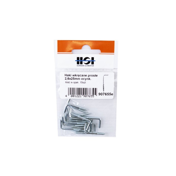 HSI Haki wkręcane proste ocynkowane 2,3x 25mm
