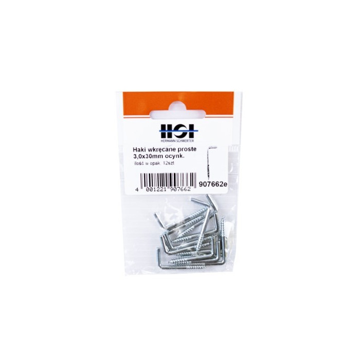HSI Haki wkręcane proste ocynkowane 2,6x 30mm