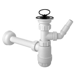 McALPINE Syfon umywalkowy butelkowy "nis ki" 11/4"x32mm z podłącz.pralki lub zmywarki