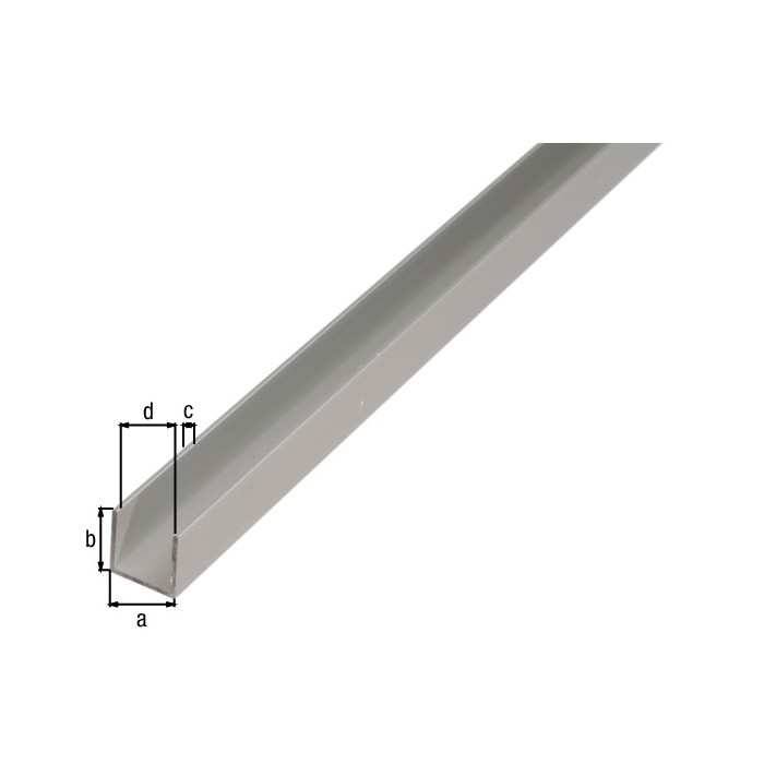 Profil aluminiowy U 1000x20x10x1,5x17mm
