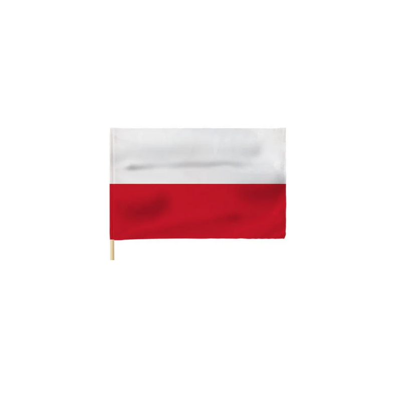 METRO POLSKA FLAGA NARODOWA 113X70 CM W  KPL. Z DRZEWCEN