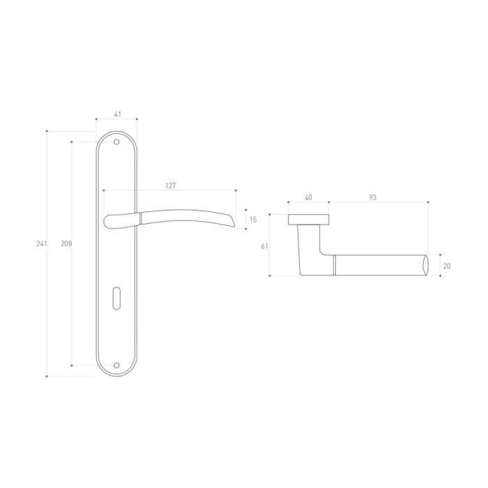 METAL-BUD Klamka drzwiowa ZORBA 72mm, wkład - CHROM BŁYSZCZĄCY/SATYNA