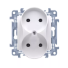 SIMON Gniazdo wtyczkowe bez uziemieniem  podwójne (moduł) 16A, 250V~, zaciski śrubowe  białe
