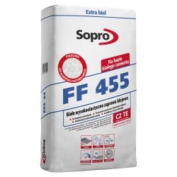 FF 455 - Biała wysokoelastyczna zaprawa klejowa do płytek 2-15 mm 25kg
