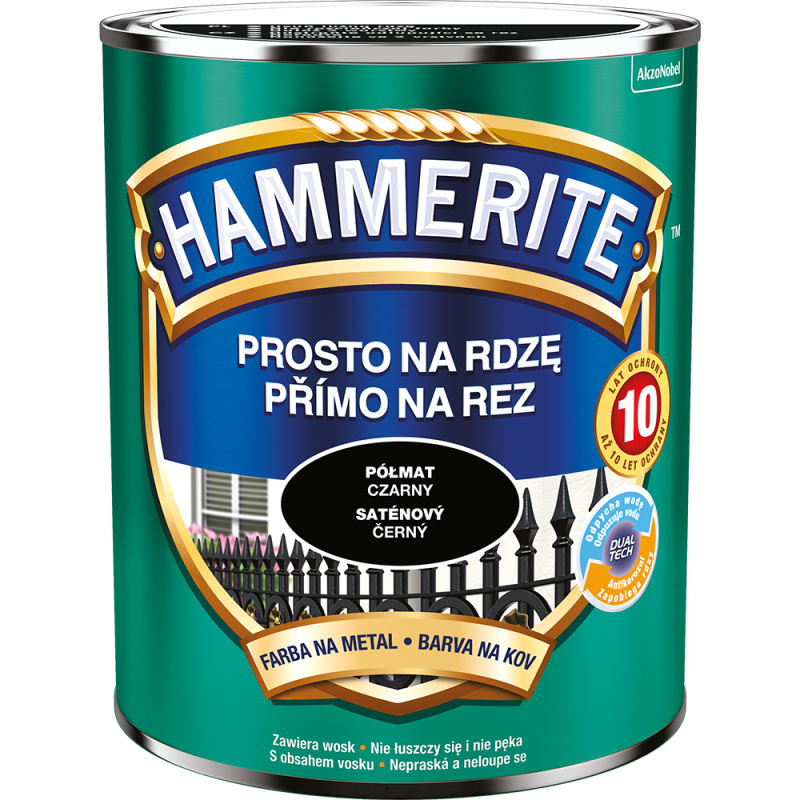 Hammerite Prosto Na Rdzę Czarny Półmat 0,7L