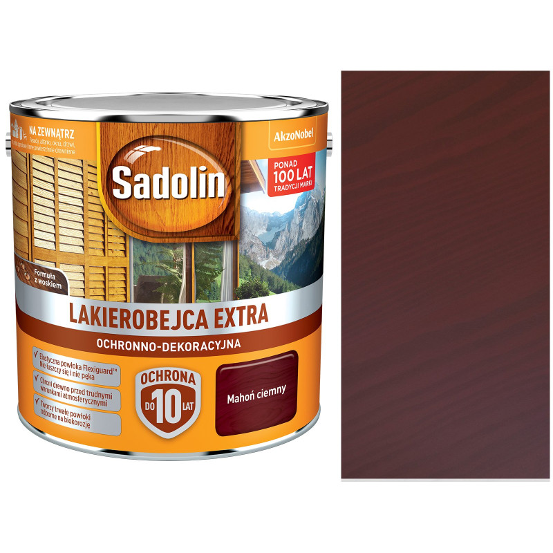 SADOLIN S EXTRA CIEMNY MAHOŃ 0,75L lakierobejca do drewna