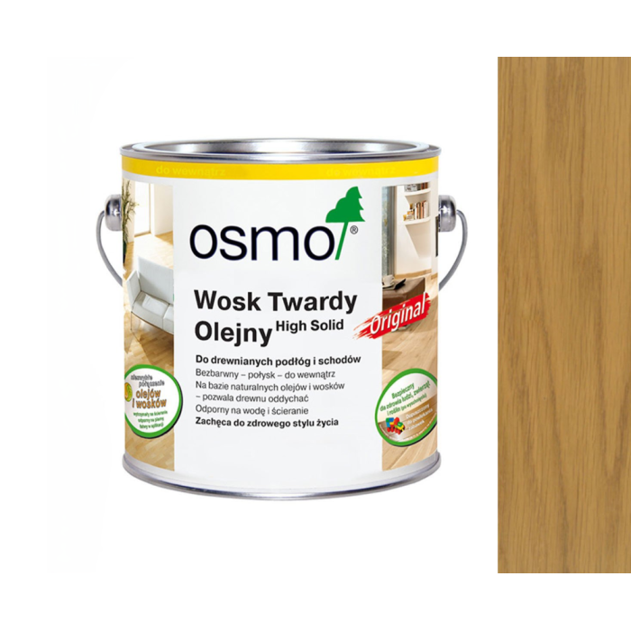 WOSK TWARDY OLEJNY - OSMO 3065 - BEZBARWNY PÓŁMAT - 0,75L