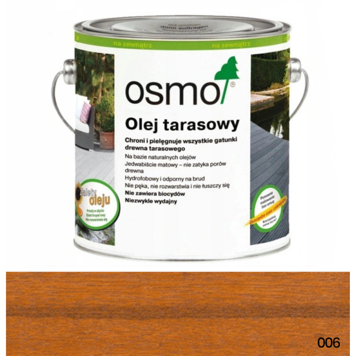 OLEJ TARASOWY OSMO - KOLOR BANGKIRAI 006 - 0,75L