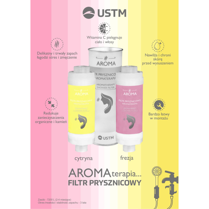 FILTR PRYSZNICOWY AROMA CHERRY USTM