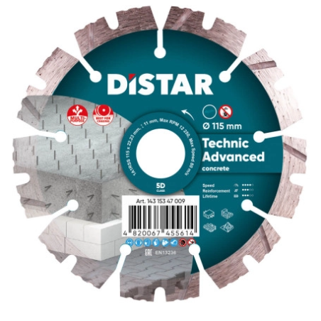 DISTAR TARCZA DIAMENTOWA DO BETONU TECHNIC ADVANCED 115MM