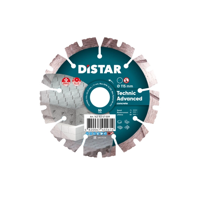 DISTAR TARCZA DIAMENTOWA DO BETONU TECHNIC ADVANCED 115MM