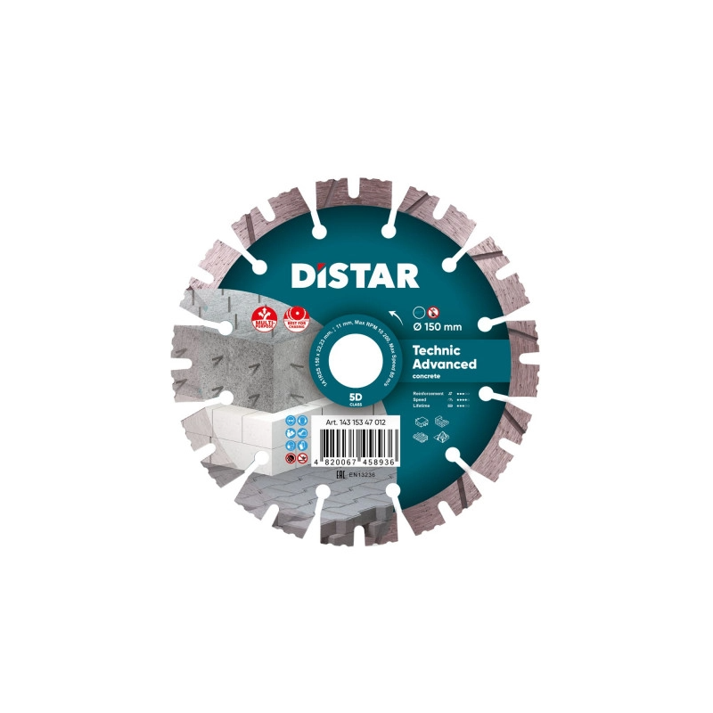 DISTAR TARCZA DIAMENTOWA DO BETONU TECHNIC ADVANCED 150MM