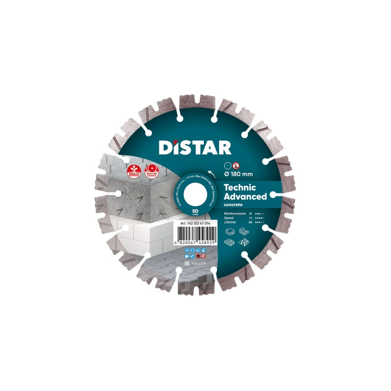 DISTAR TARCZA DIAMENTOWA DO BETONU TECHNIC ADVANCED 180MM