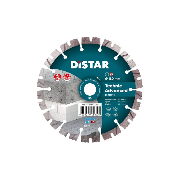 DISTAR TARCZA DIAMENTOWA DO BETONU TECHNIC ADVANCED 180MM