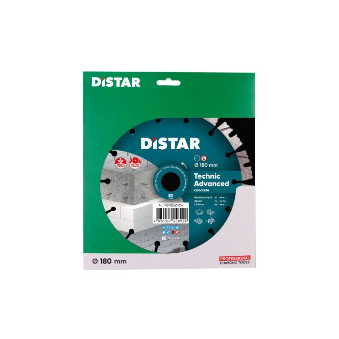 DISTAR TARCZA DIAMENTOWA DO BETONU TECHNIC ADVANCED 180MM