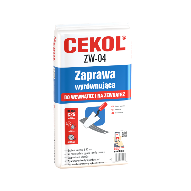 ZAPRAWA WYRÓWNUJĄCA ZW-04 5 KG – WYDAJNA, MROZO- I WODOODPORNA CEKOL